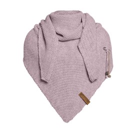 Knit Factory Coco Triangle Scarf, women's knitted scarf made of wool, high-quality, XXL scarf, 190 x 85 cm - mauve