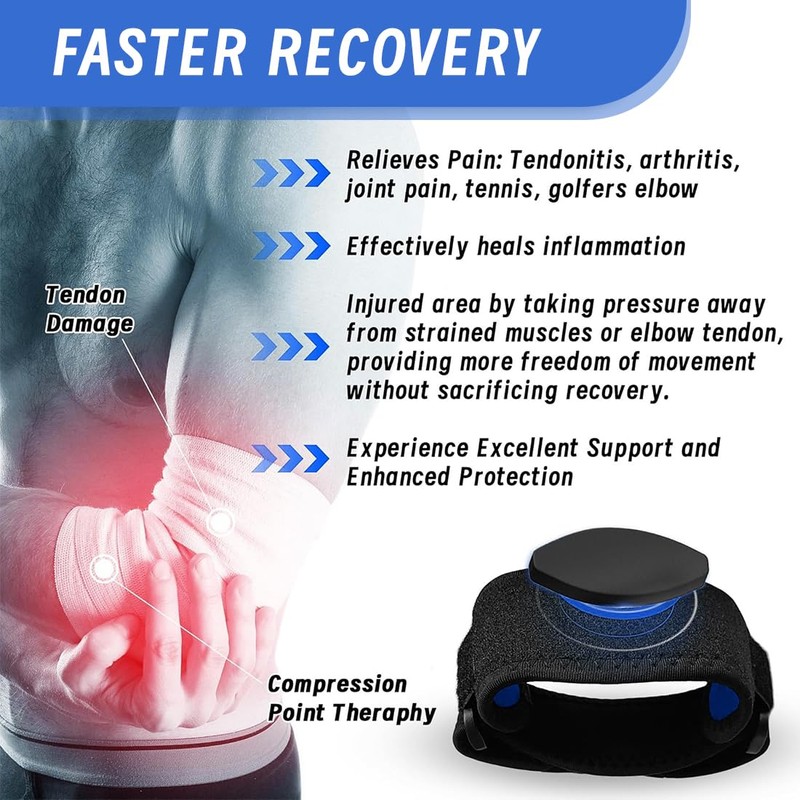 KIRZAX Tennisarmbandage,2x Ellenbogen Bandagen,Ellenbogenbandage Männer Damen mit EVA-Futter, für Sehnenentzündung,