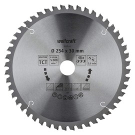 wolfcraft 6548000 Mitre Saw Blade Diameter 254 mm Fine, Clean Cuts
