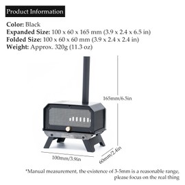 GOOUT SPRINGHILL Incense Burner & Mini Portable Stove - Compact Foldable with Detachable Ash Catcher, 3.9x2.4x6.5 Inch Stainless Steel, Black