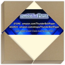 150 Natural Smooth Card Stock Sheets Paper - 4 X 4 Inches Small Square Card Size - 80# (80 lb/Pound) Cover Weight - Quality Paper - Smooth Finish