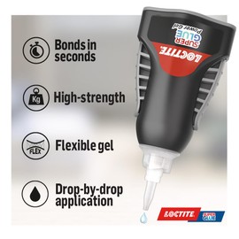 Loctite Super Glue Power Flex Control, Flexible Super Glue Gel, Superglue with Non-Drip Formula for Vertical Applications, Clear Glue with Precise Nozzle, 1x3 g