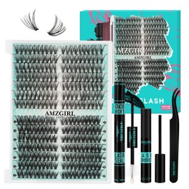 Lash Clusters Kit 280pcs DIY Eyelashes Cluster Kit,Individual Lashes Kit 30D 40D D Curl with Lash Bond and Seal,Eyelash Glue Remover,Tweezers for Lashes Clusters Extension Kit(9-18mm,D-MIX Kit)