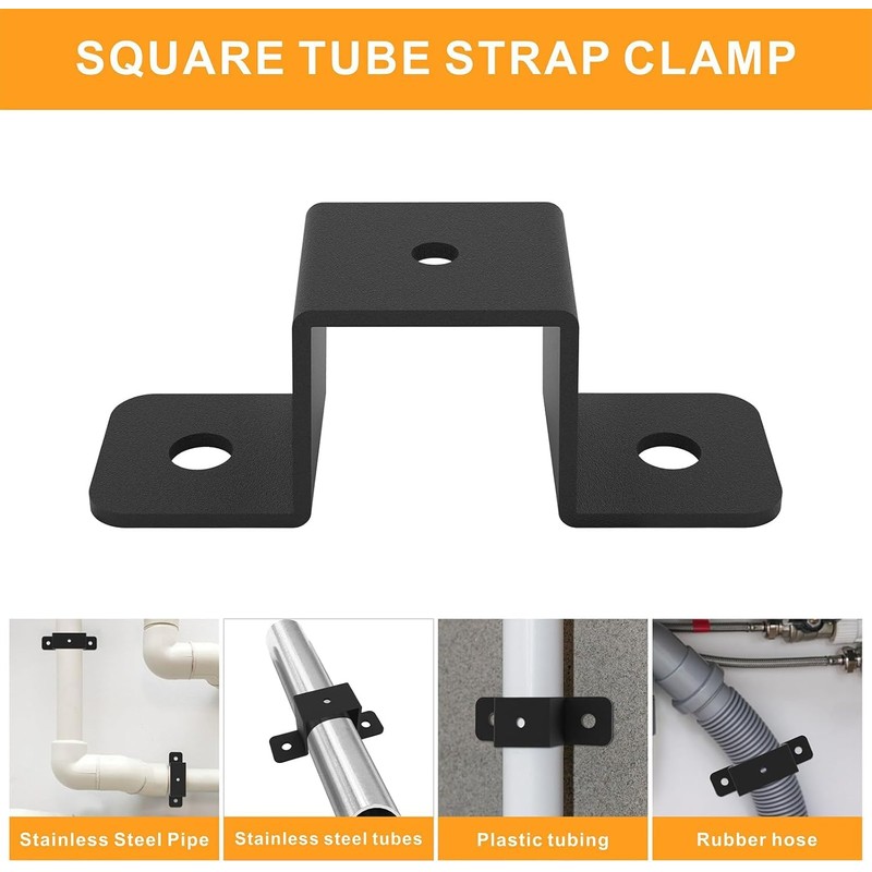 VANROUG 8 Pcs Square Pipe Clamp Square Tube Bracket U