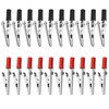20 Pcs Red and Black Metal Alligator Clips Electrical Test