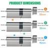 SISAV 55/35T Thumb Turn Euro Lock Cylinder(90mm),Brass Material,Nickel Surface Treatment,High