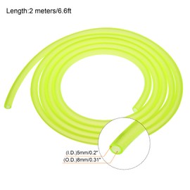 QUARKZMAN PVC Petrol Hose 5 mm x 8 mm 2 m Yellow for Chainsaws Lawn Mowers Brush Cutter Blowing Devices Small Engines