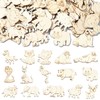 DanLingJewelry 100Pcs Unfinished Wooden Forest Animal Cutouts Wild Life Snake