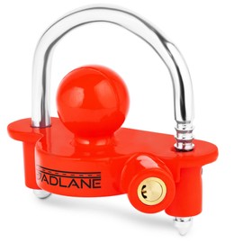 GADLANE Trailer Hitch Lock - Robust Caravan Hitch Lock with 6 Locking Positions for Easy Installation, Made from Heavy Duty Aluminium - Tow Ball Trailer Lock Security Kit - Includes 2 Keys (Red)
