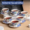 BTaT- Floral Tea Cups and Saucers, 8 oz, Tea Cups