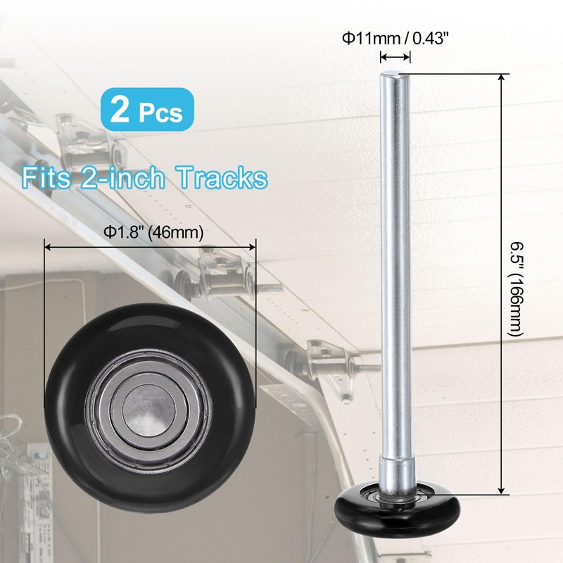 sourcing map 2pcs 1.8" Nylon Garage Door Rollers for 2"