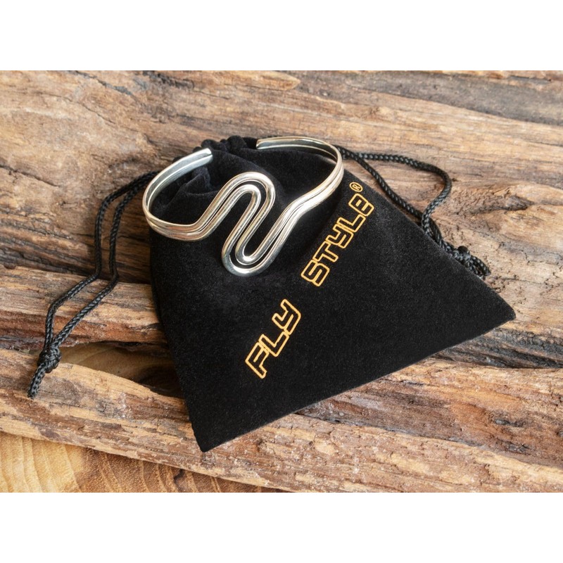 Fly Style Sterling Silver Bangle - Wave Bangle - Silver