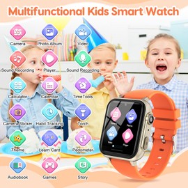 cjc Smart Watch for Kids Gift for Girls Ages 4-12 - Includes Screen Protector, 30+ Games, 140 Learning Cards, HD Touch Screen, Camera, Music, Pedometer - Fun & Educational Birthday Gift Idea