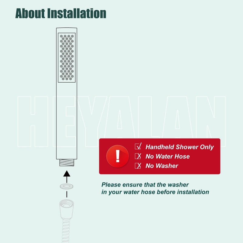 Heyalan Hand Held Shower Wand, High Pressure Handheld Head with