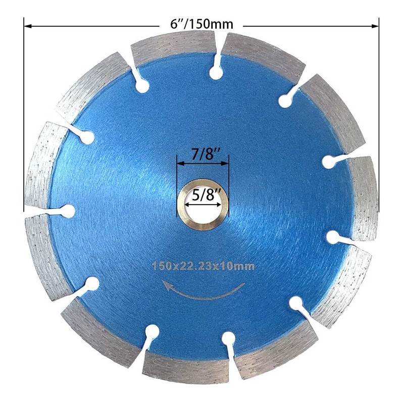 Meacase 6 inch Segmented Diamond Saw Blade for Concrete Masonry