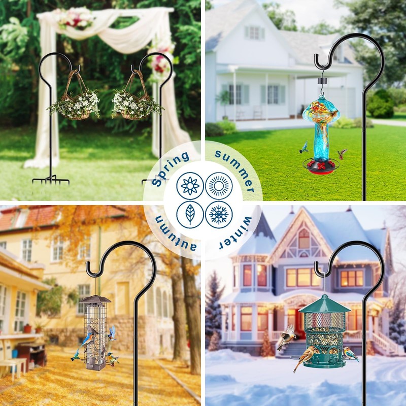 ReTang 62" Adjustable Shepherds Hook for Bird Feeders - 7-Prong