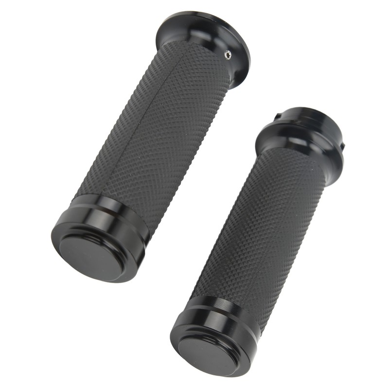 1 Pair 25mm Motocycle Handlebar Grips Black Comfortable Grasp Anodized