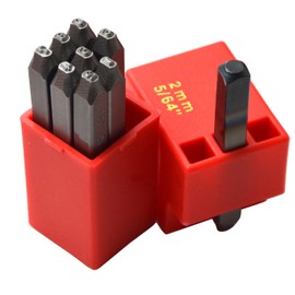 WKSTOOL Wokesi 5/64""(2mm) High Hardness Carbon Steel Uppercase Number and Letter Ball Pein Hammer Hand Punch Metal Stamp Set for Mold Jewel Making Die (2mm Number)