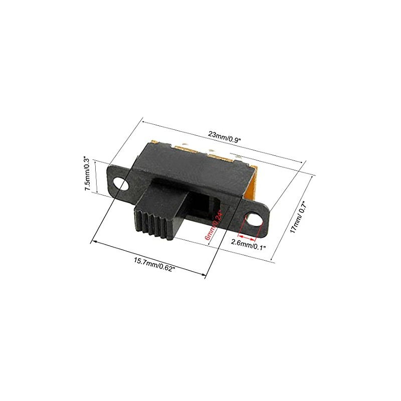 uxcell 10 Pcs High Knob 6 Pin 3 Position DPDT