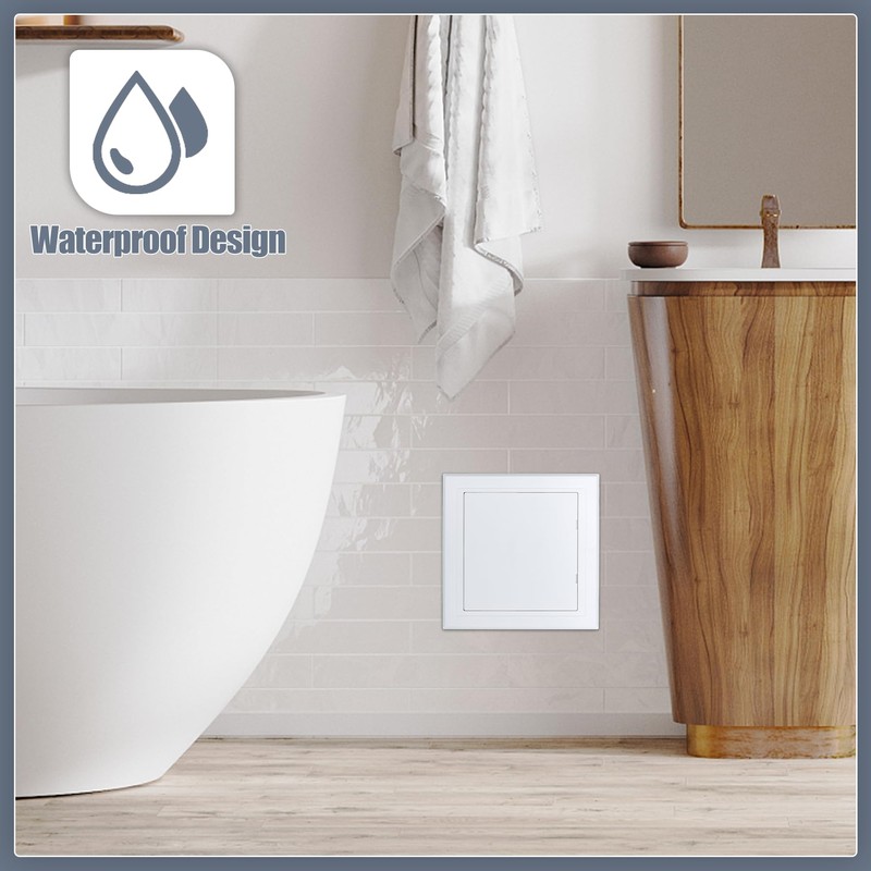 Flamorrow White Plastic Access Panel for Drywall, 8 x 8