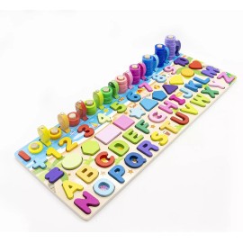 FABRICA DEL JUEGO Tablero De Madera Educativo 6 En 1 Para Niños