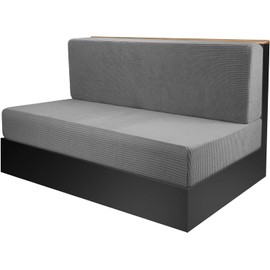 GIONAR Pack of 2 Camper Cushion Covers (1 Set), Light Grey RV Seat Covers, RV Seat Covers for Trailers, Sofa Seat Cushion Covers, Stretch for Motorhome Seat, Camper Cushion Protective Covers