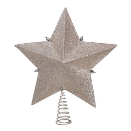 Kurt Adler Star Treetop with Ivory Pearls and Platinum Glass Glitter, 13.5-Inch