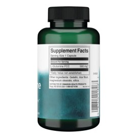 Swanson Suplemento De L-glutamina 500mg, 100 Cápsulas Sabor Sin sabor