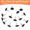 Pack of 15 Knurled Screws M8 x 30 mm, Star