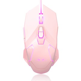 MageGee G10 - mouse para juegos con cable, 7 colores de respiración LED retroiluminado, 6 DPI ajustables (hasta 3200 DPI), mouse óptico ergonómico con 7 botones para Windows y PC Gamers