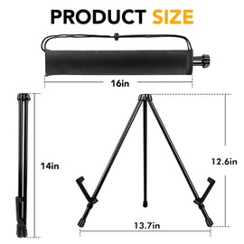 AROIC 24 Pack 14'' Tabletop Easels, Black Steel Table Top Easels for Display, Adjustable Portable Table Top Easel for Paintings, Signs, Posters,Frame Pictures(with 24 Bags)