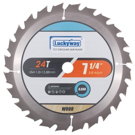 Luckyway 7-1/4 Inch 24T Framing with 5/8 Inch Arbor TCT Circular Saw Blade for Cutting Wood