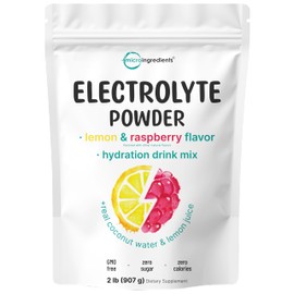 sc nutra- Micro Ingredientes Hidratación Electrolito en Polvo, 2lbs (139 Porciones), Keto y Sin Azúcar Alto en Potasio                                