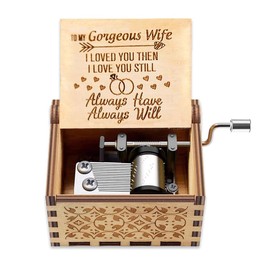 Music Box for Wife, Birthday Valentine Day Mother Day Anniversary for Girlfriend Wife from Husband Wooden Hand Crank Musical Box Play You are My Sunshine