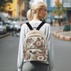 senya Wolf Women Fashion Backpack Purse Flower Dreamcatcher Wolf Backpack