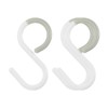 HARFINGTON 3pcs S Hooks, 2.4" Plastic, White, Modern Style, 6lbs
