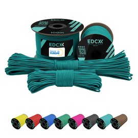 EdcX 2mm Nylon Paracord 275 (50 and 100m) - 100% Nylon Rope, 3 Core Cord, Nylon Cord 2mm in Many Colours (Emerald Green, 50m)