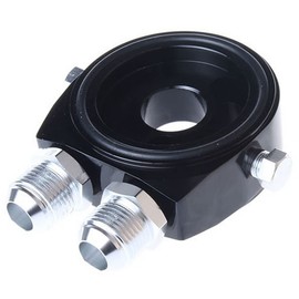 Oil Filter Sandwich Plate, AN8 Oil Filters Tools, Universal Oil Filter Sandwich Plate, Plate Adapter Kit, Aluminum Oil Gauge Filter Sandwich Adapter Plate Kit (Black)