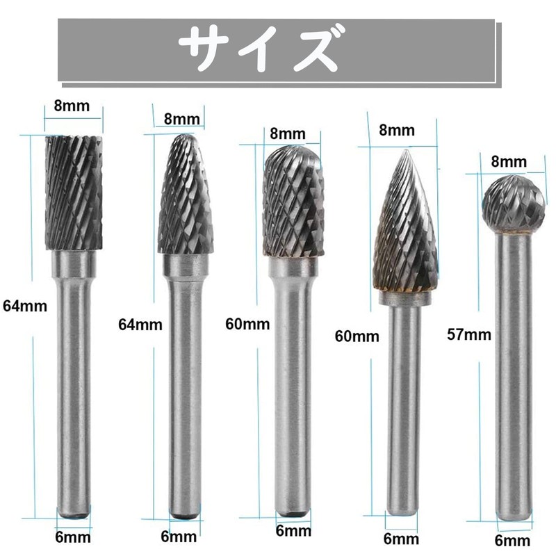 Bestgle Carbide Bars, Set of 5, Tungsten Bars, 0.2 inch
