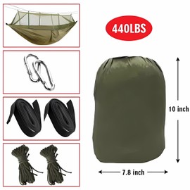 KANCOKIT Camping Hammock with Mosquito Net, Portable Lightweight Double Hammock with 2 * Tree Straps, Best Hammock Tent for Outdoor, Hiking, Survival, Camping, Picnic, Backpacking, Travel, Beach