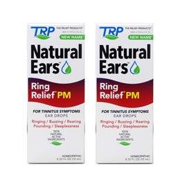 TRP The Relief Products Natural Ear Relief PM Ear Drops for Tinnitus Symptoms – Homeopathic Formula - 100% Natural Active Ingredients – 0.33 fl oz (Pack of 2)