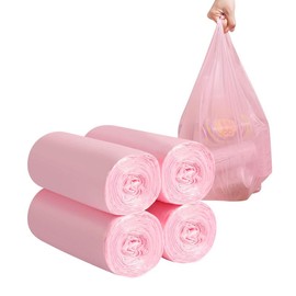 120pcs Thickened Portable Small Trash Bags for Office, Kitchen, Bedroom Trash Cans - Color: 120 Counts Pink