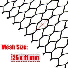 Modengzhe 40 x 13 inch Car Grill Mesh Sheet, Black Painted Aluminum Alloy Multifunctional Grille Mesh Roll, 11 x 25 mm Hexagon-Shape Grids