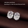 Oval Stud Earrings Men Studs Silver Stud Fake Diamond Earrings