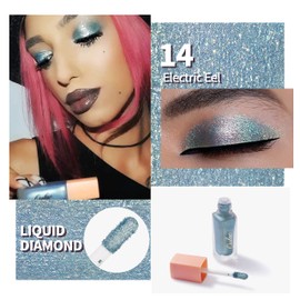 Oulac Liquid Glitter Eyeshadow – Shimmer Eyeshadow & Eyeliner | Shiny Teal with Gold and Emerald Sparkle, Blendable Sparkly Eye Make-up, Crease Resistant, Vegan, 5.4g, Electric Eel (14)