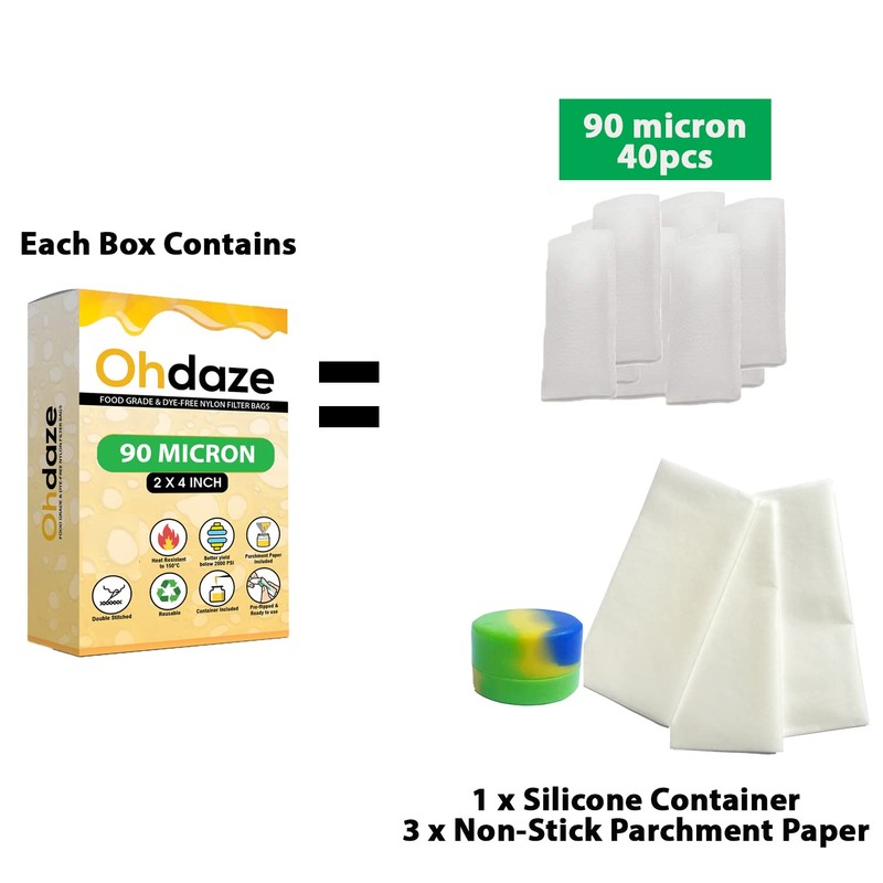 Ohdaze Nylon Filter Bags 2x4 inch | 40 Pack |