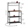MAHANCRIS Bakers Rack with Power Outlet, Kitchen Storage Shelf with
