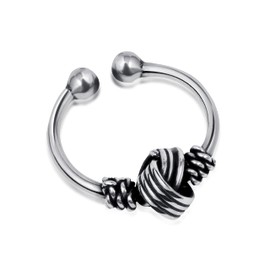 Amberta Unisex 925 Sterling Silver Bali Cuff Earring: Knot Pattern