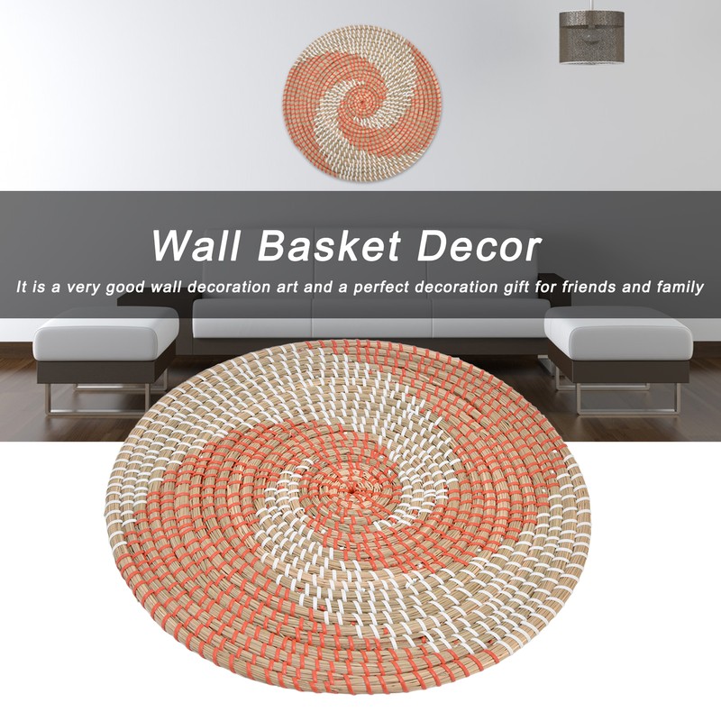 Wall Basket Natural Rattan Exquisite Rustic Decorative Hanging Woven Wall