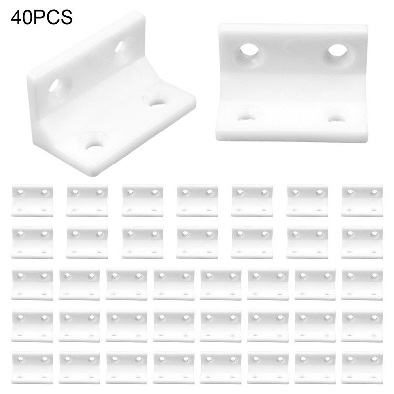 40PCS Right Angle Brackets, Angle Brackets, Plastic Corner Brackets,90 Degree